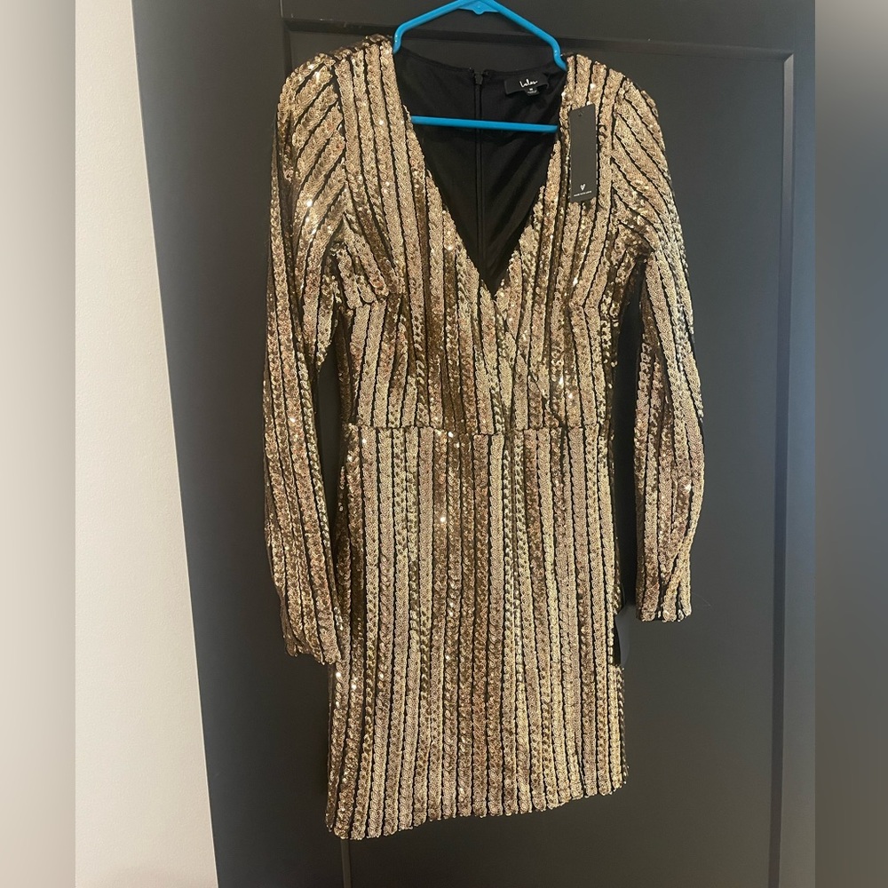 Gold sequin dress women’s M